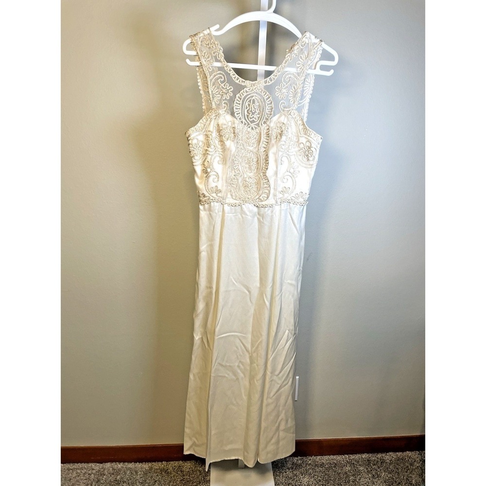 Vintage Dress Evening Formal Bridal Gown Blondie‎ And Me Beaded Embroidered Prom